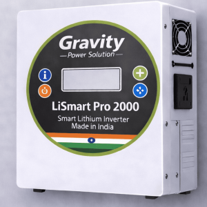 LiSmart Pro 2000 smart lithium inverter by Gravity Power Solution, wall mounted lithium inverter made in India