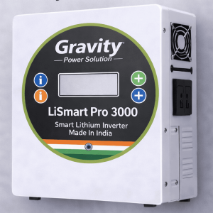 LiSmart Pro 3000 smart lithium inverter by Gravity Power Solution, 48V wall mounted lithium inverter made in India